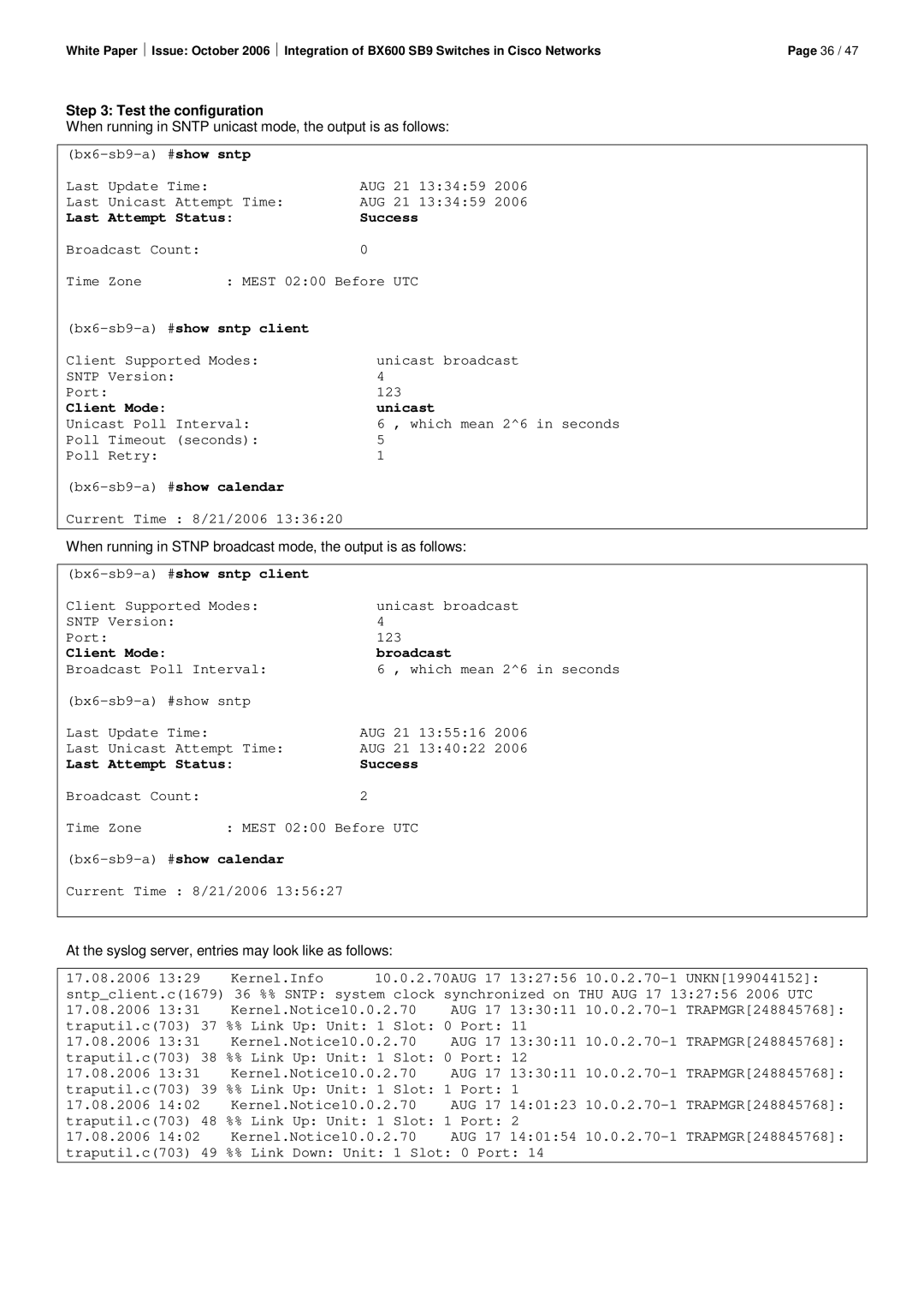 Fujitsu BX600 SB9 manual Test the configuration 