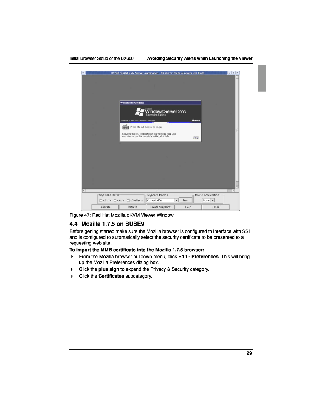 Fujitsu BX600 manual Mozilla 1.7.5 on SUSE9 