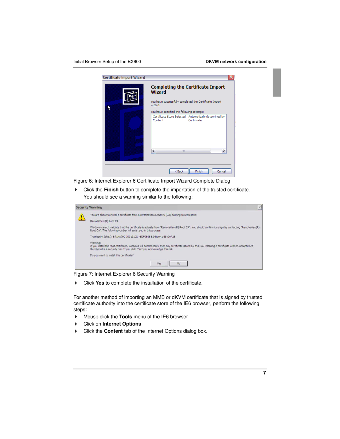 Fujitsu BX600 manual Click on Internet Options, Click the Content tab of the Internet Options dialog box 