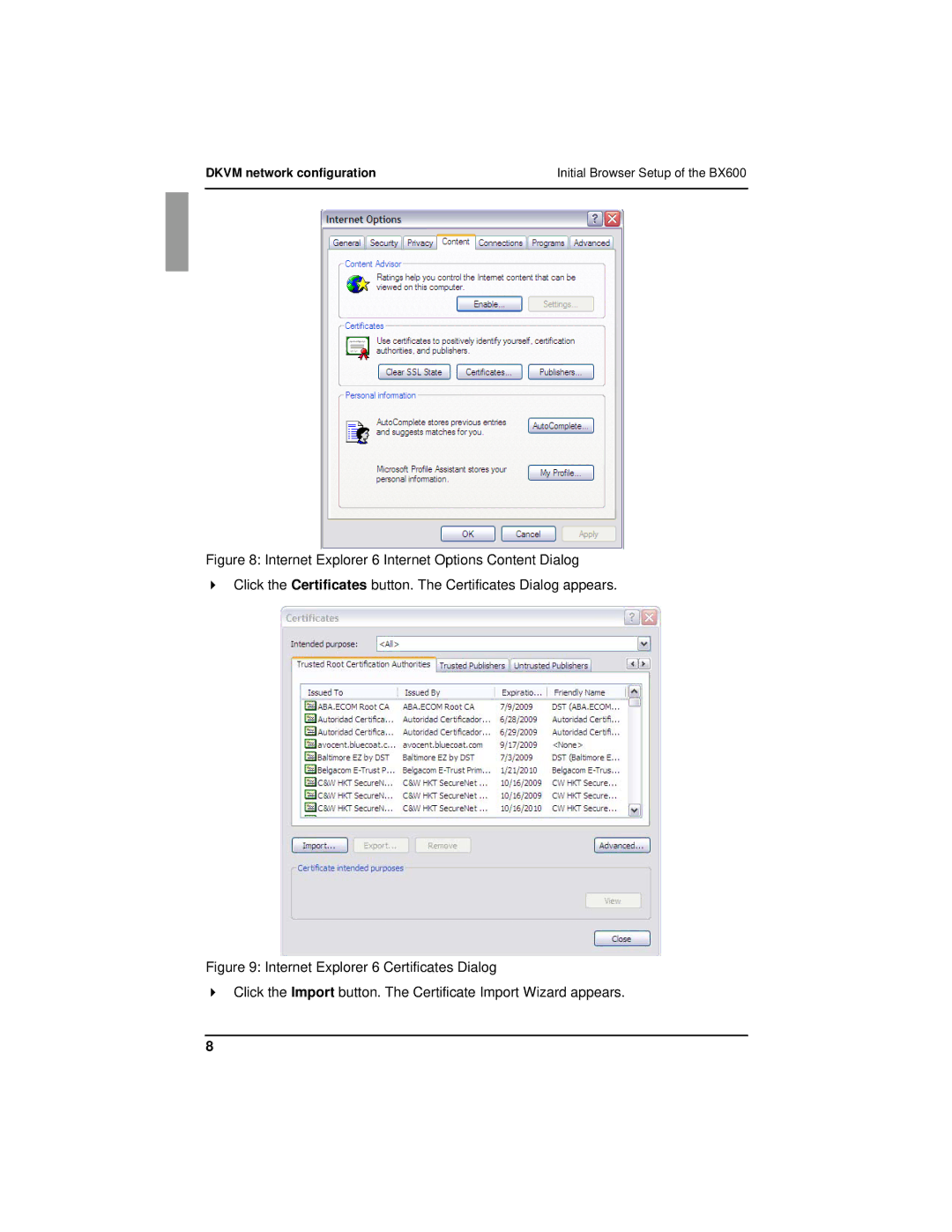 Fujitsu BX600 manual Dkvm network configuration 