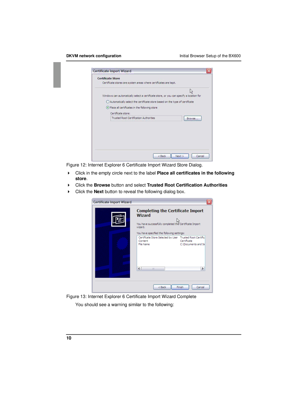 Fujitsu BX600 manual Dkvm network configuration 