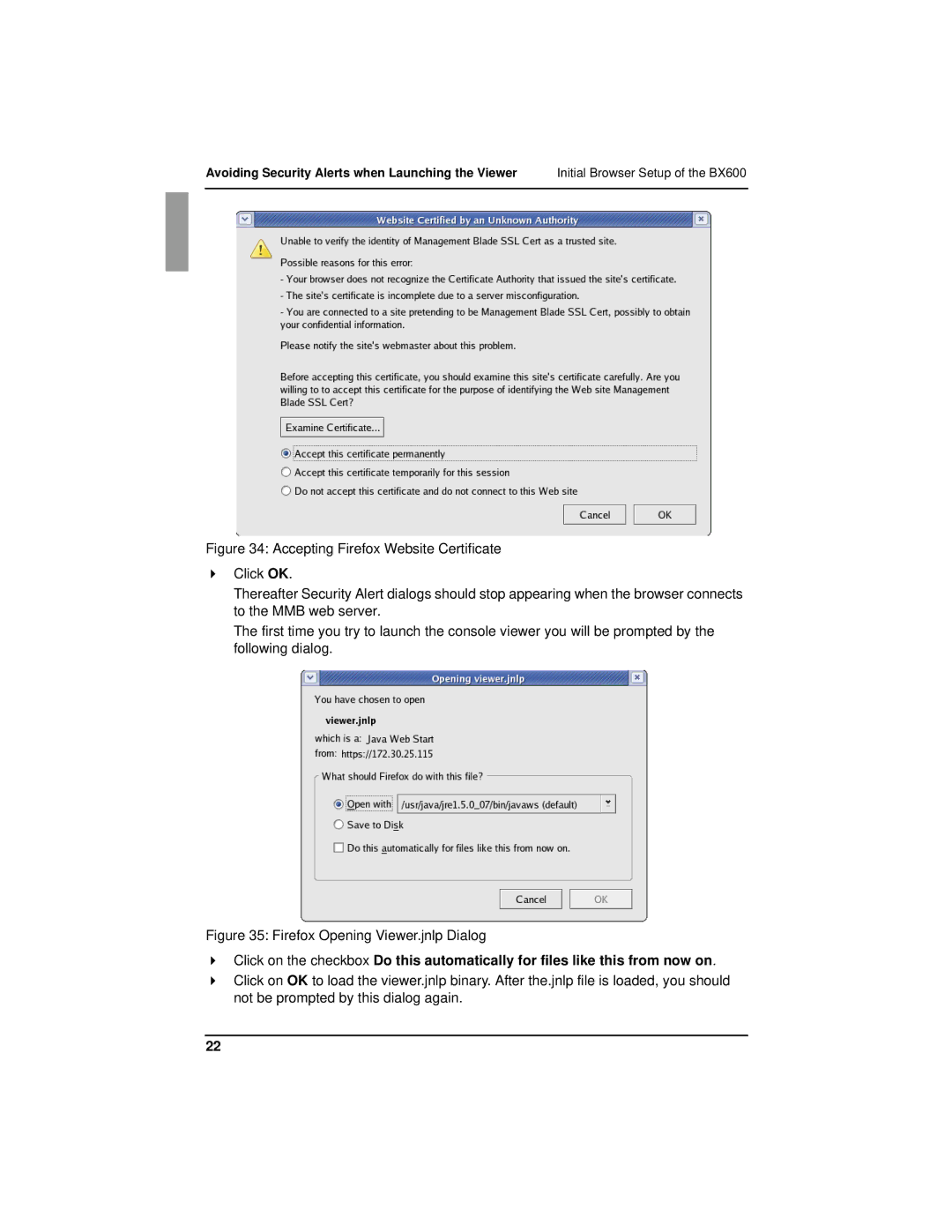 Fujitsu BX600 manual Firefox Opening Viewer.jnlp Dialog 