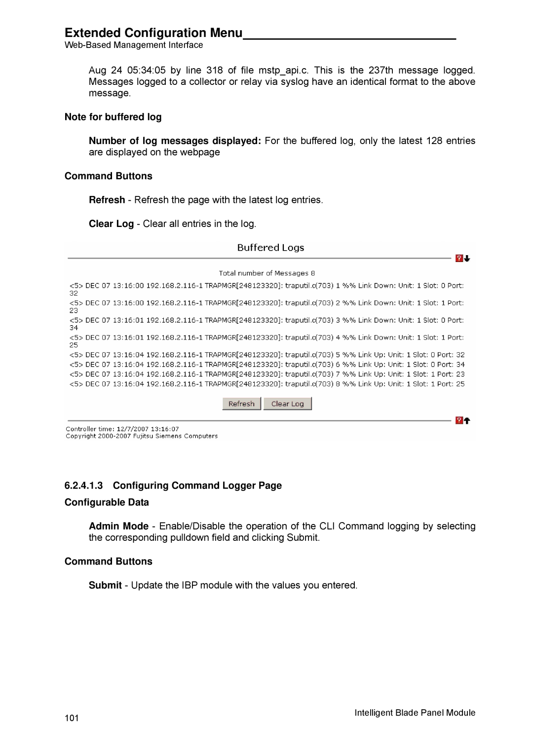 Fujitsu BX600 manual Configuring Command Logger Page Configurable Data 