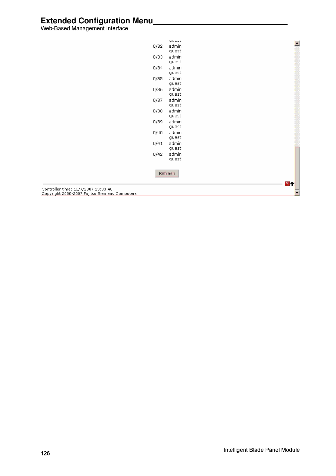 Fujitsu BX600 manual Extended Configuration Menu 