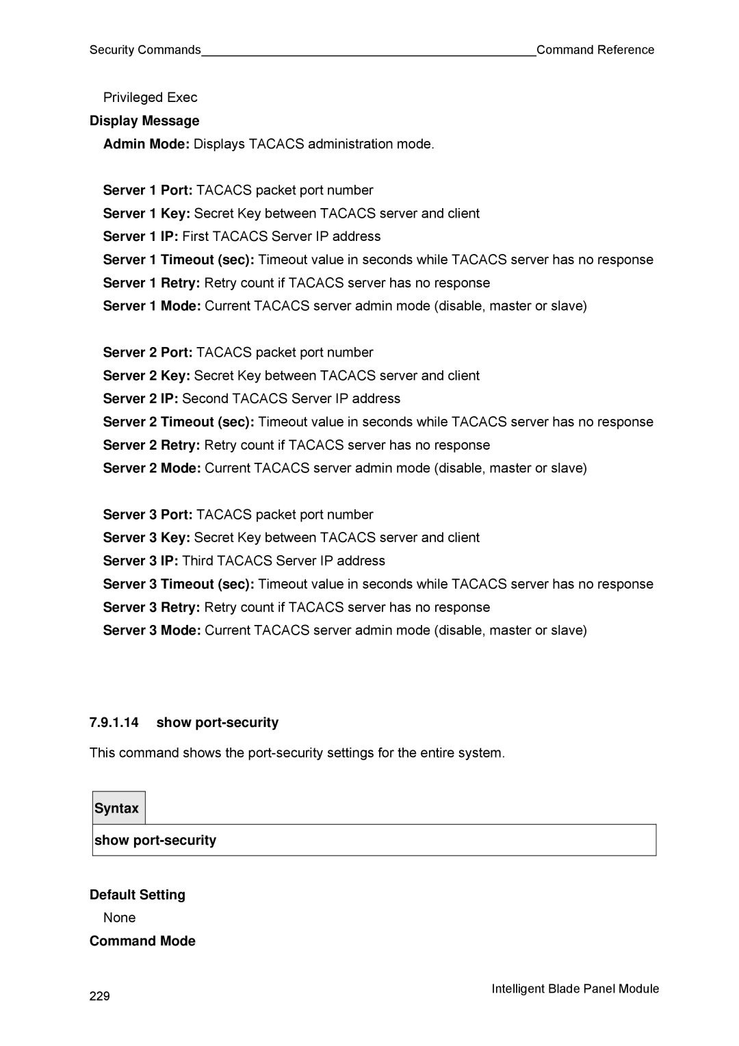 Fujitsu BX600 manual Show port-security 