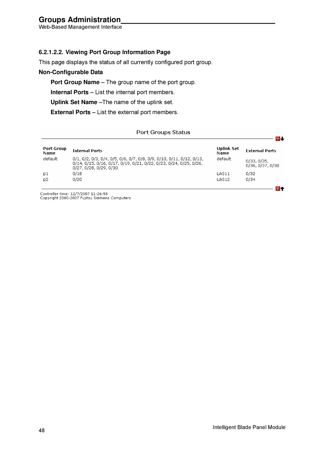 Fujitsu BX600 manual Viewing Port Group Information 