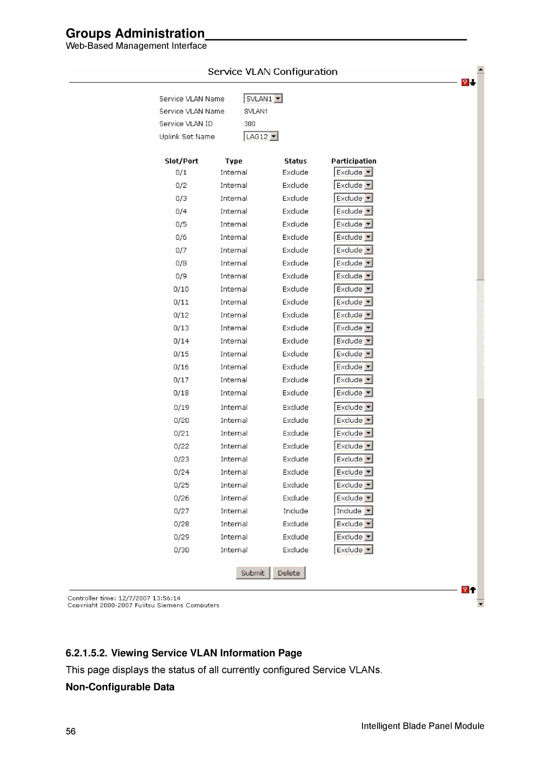 Fujitsu BX600 manual Viewing Service Vlan Information 