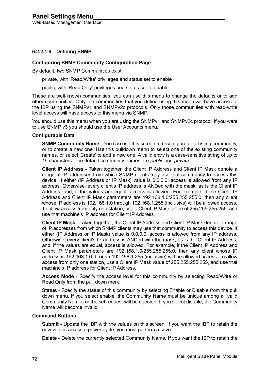 Fujitsu BX600 manual Defining Snmp Configuring Snmp Community Configuration 