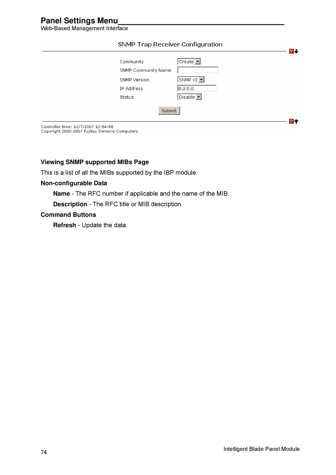 Fujitsu BX600 manual Viewing Snmp supported MIBs, Non-configurable Data 