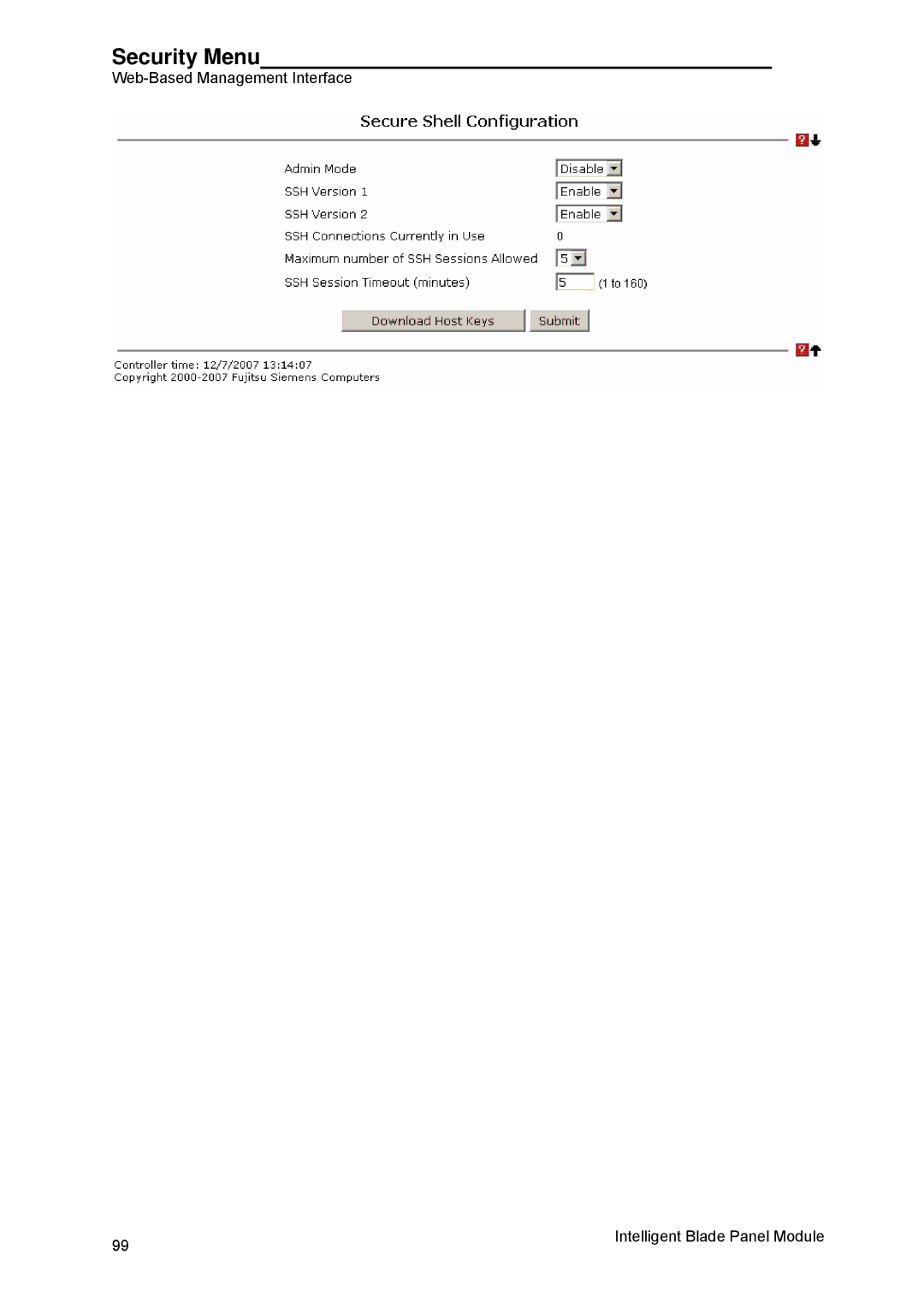 Fujitsu BX600 manual Security Menu 