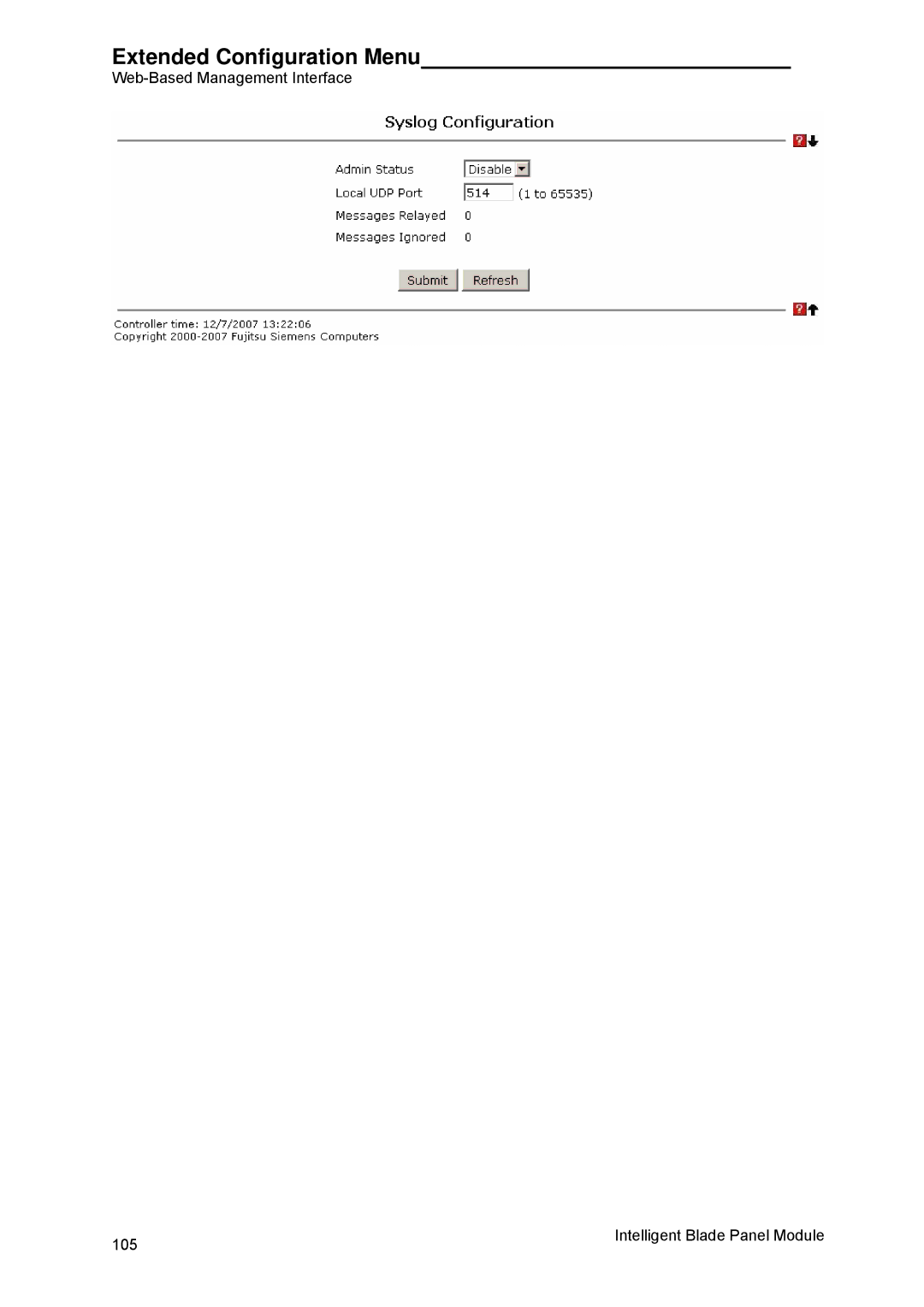 Fujitsu BX600 manual Extended Configuration Menu 