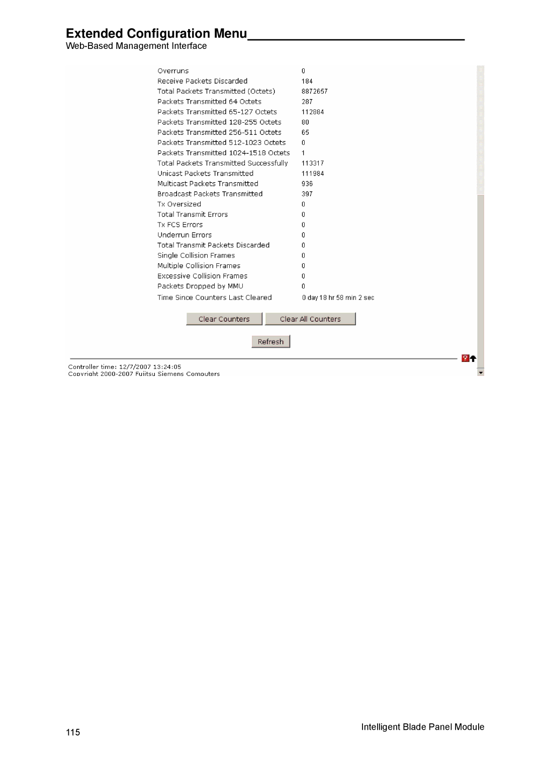 Fujitsu BX600 manual Extended Configuration Menu 