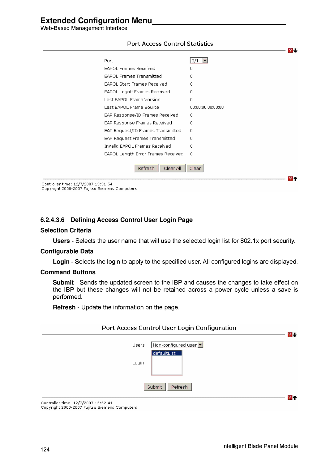 Fujitsu BX600 manual Defining Access Control User Login Page Selection Criteria, Configurable Data 