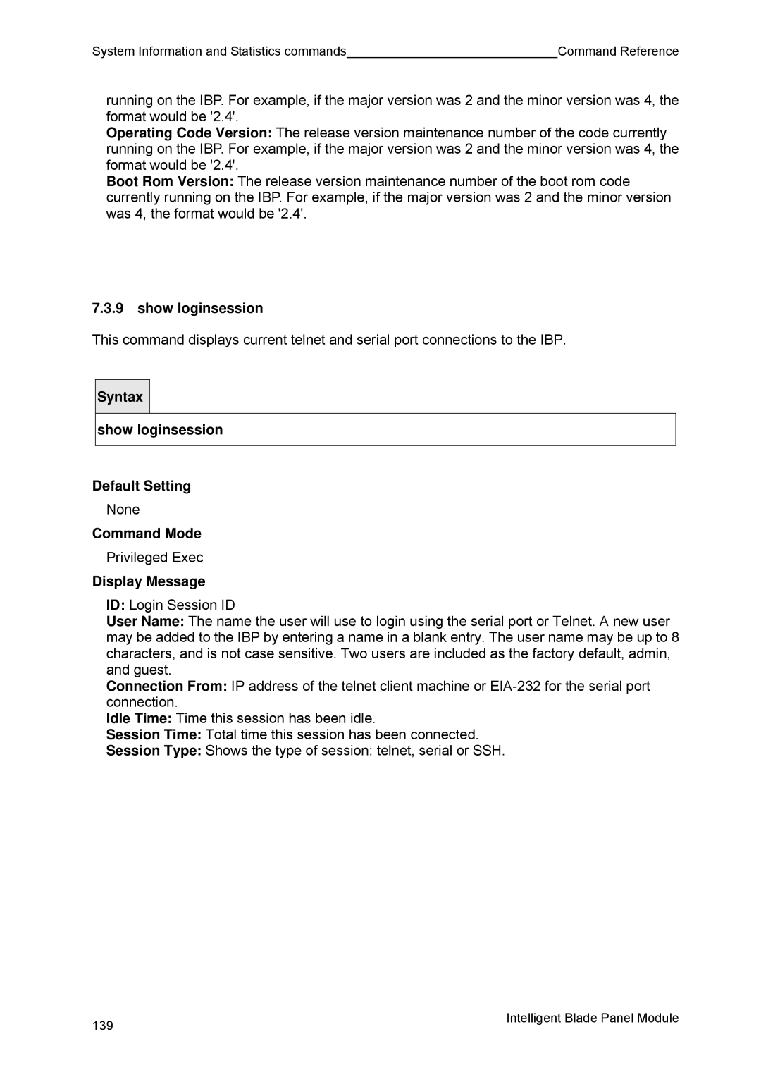 Fujitsu BX600 manual Show loginsession 