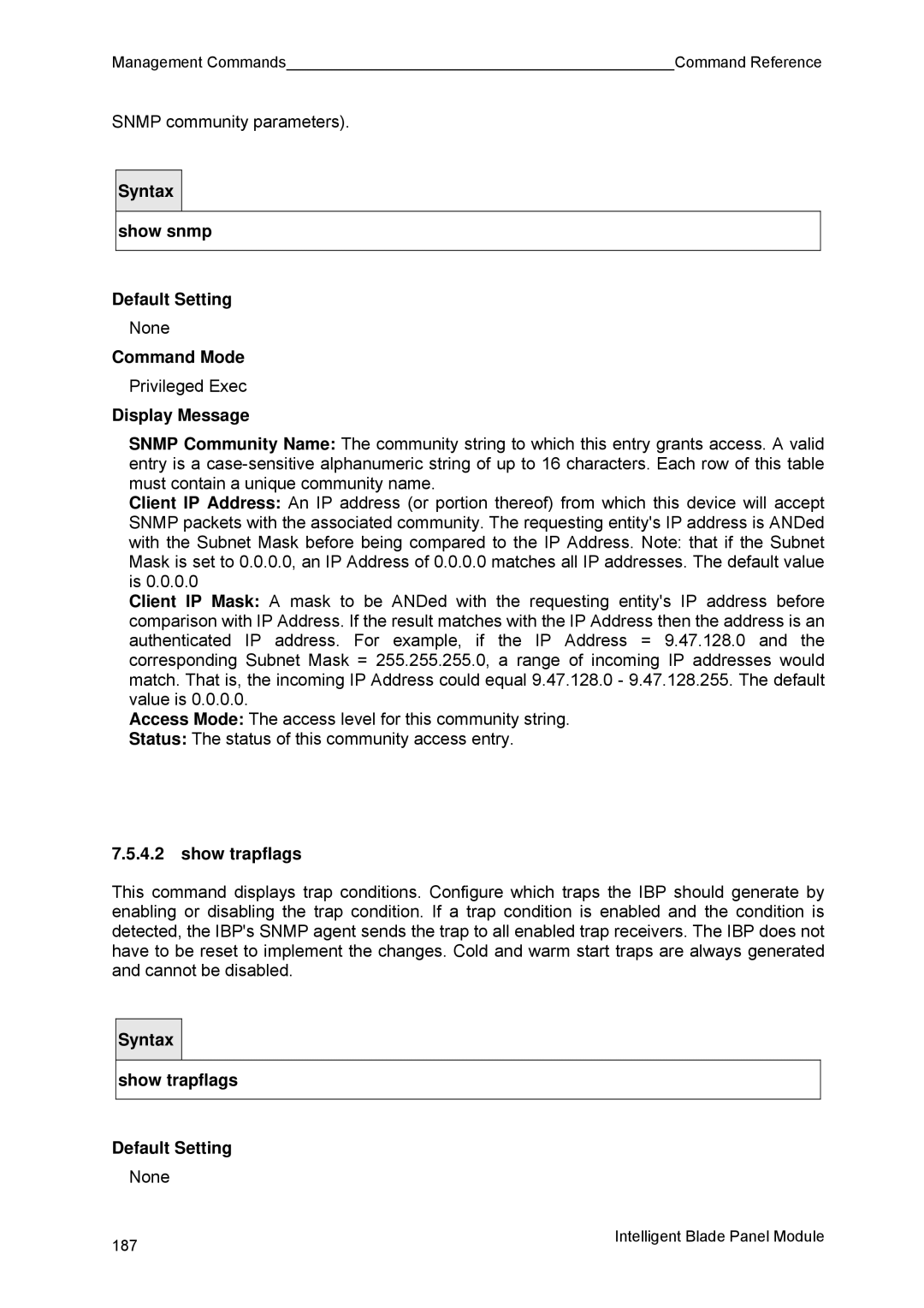 Fujitsu BX600 manual Show trapflags 