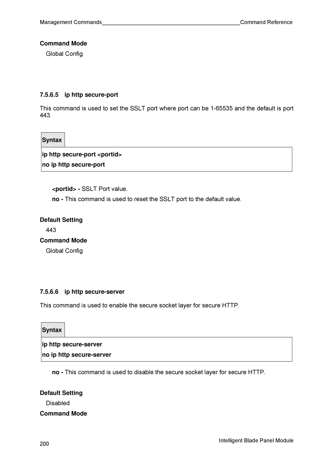 Fujitsu BX600 manual Ip http secure-port portid no ip http secure-port, Ip http secure-server 