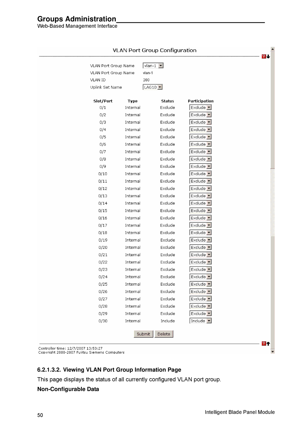 Fujitsu BX600 manual Viewing Vlan Port Group Information 