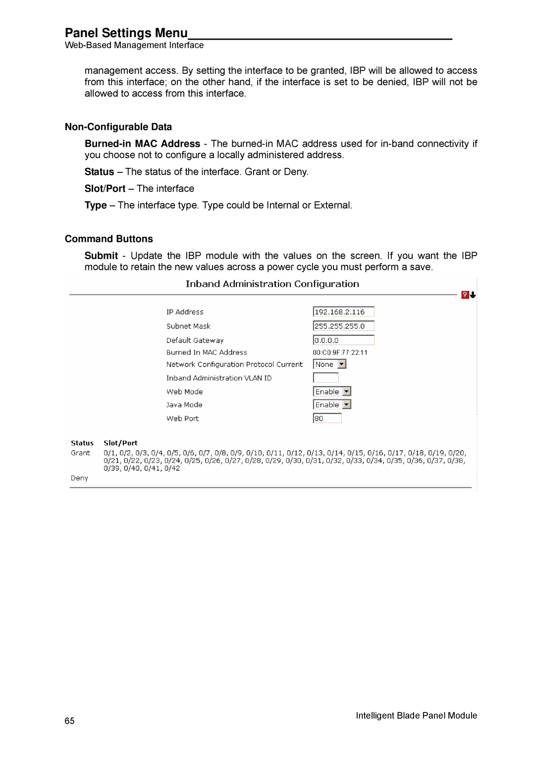 Fujitsu BX600 manual Panel Settings Menu 