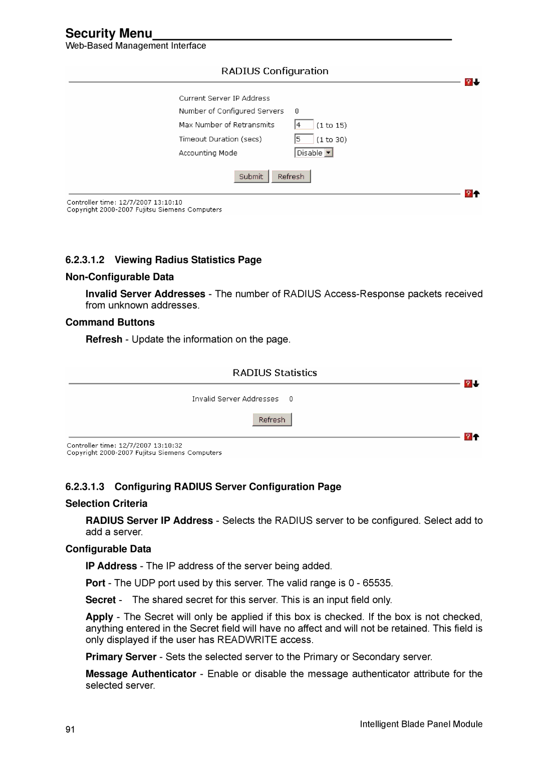 Fujitsu BX600 manual Viewing Radius Statistics Page Non-Configurable Data 