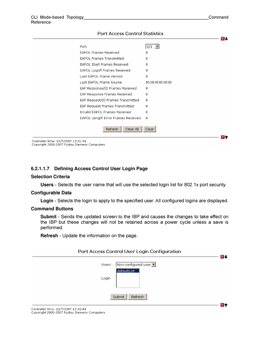 Fujitsu BX600 manual Defining Access Control User Login Page Selection Criteria, Configurable Data 