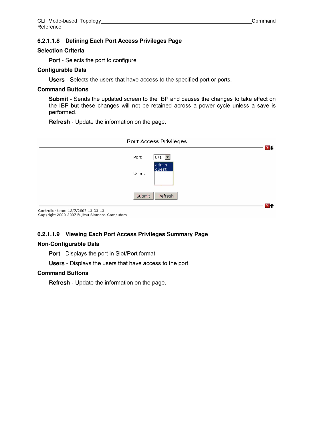 Fujitsu BX600 manual Defining Each Port Access Privileges Page Selection Criteria 