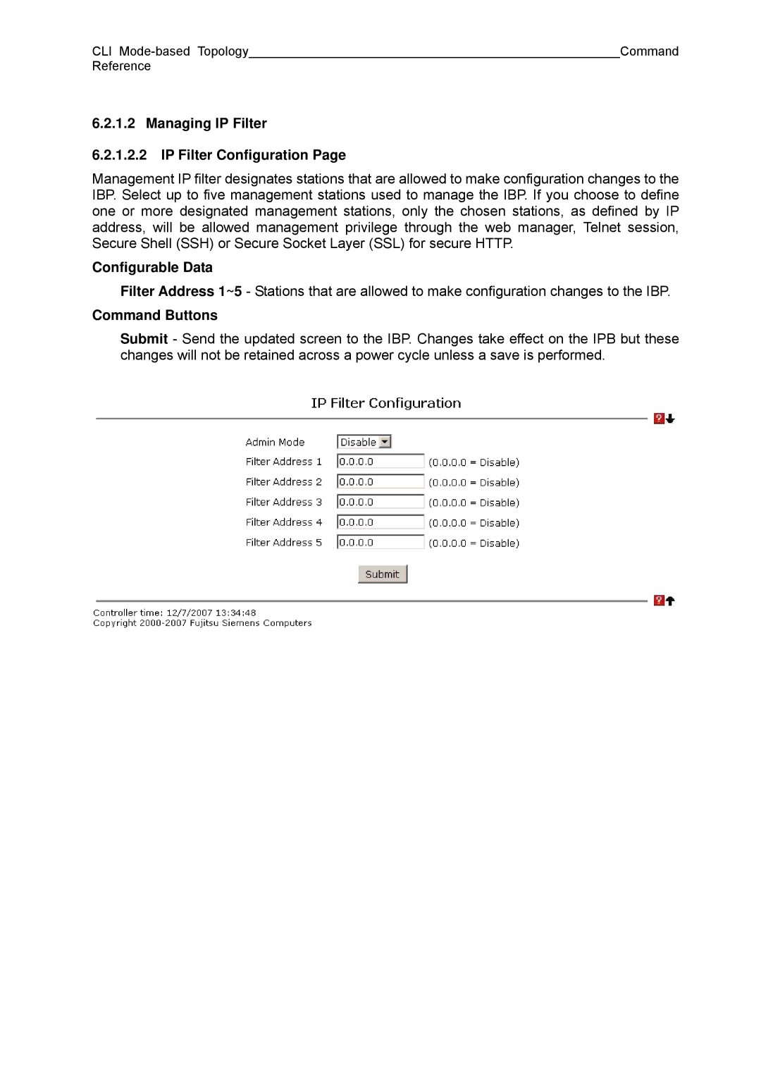 Fujitsu BX600 manual Managing IP Filter IP Filter Configuration 