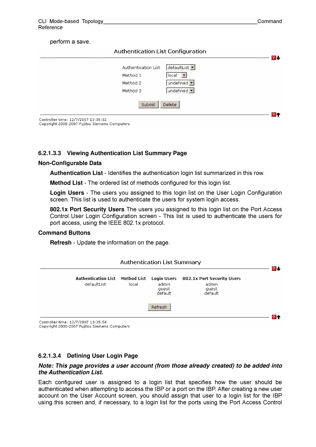 Fujitsu BX600 manual Defining User Login 