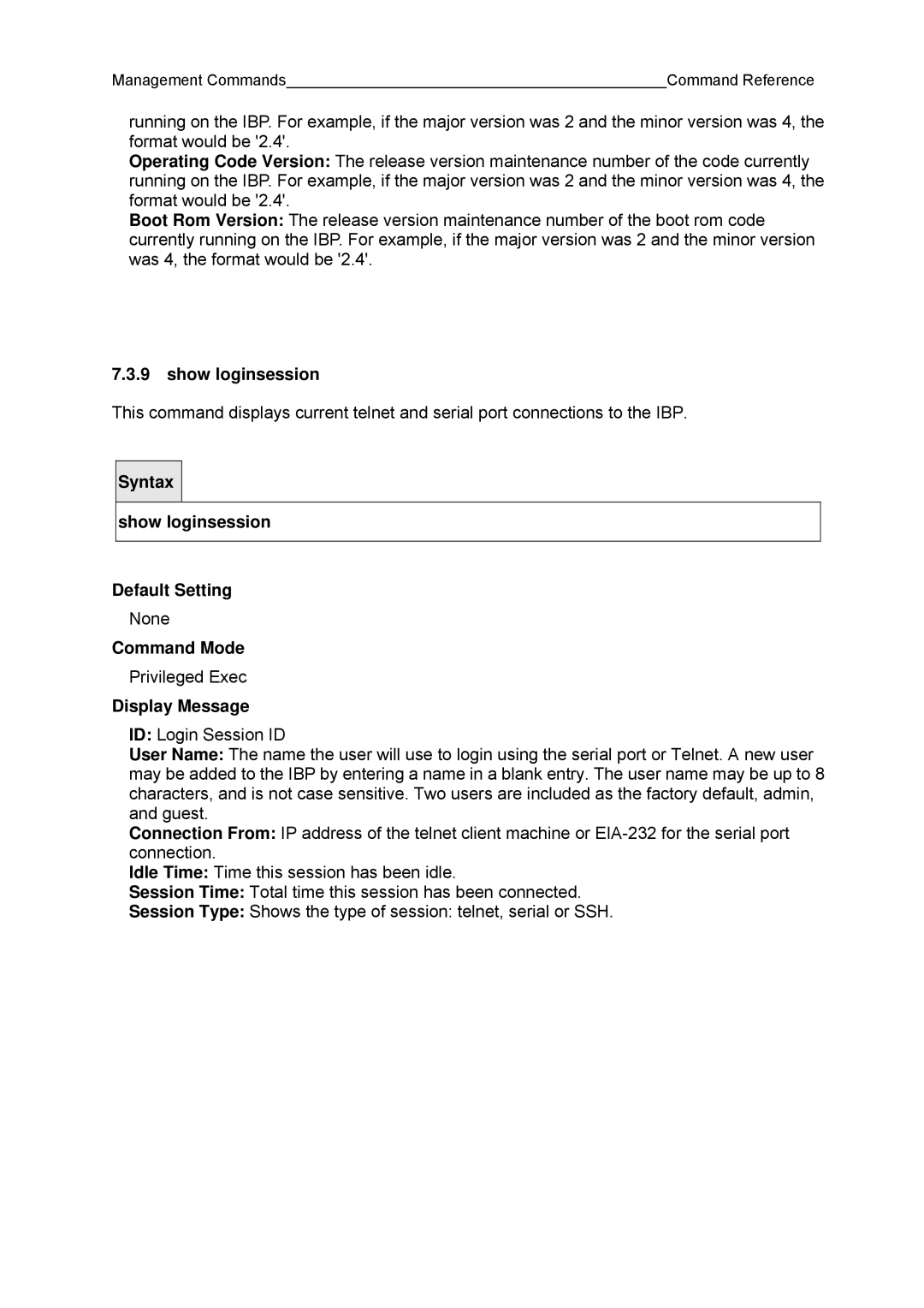 Fujitsu BX600 manual Show loginsession 