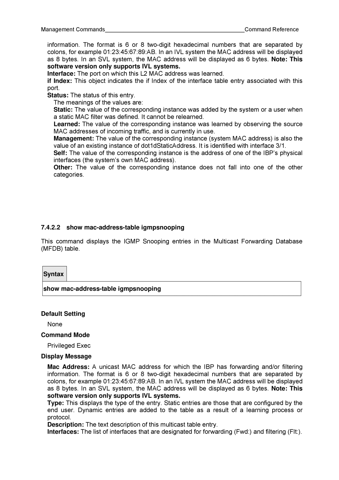 Fujitsu BX600 manual Show mac-address-table igmpsnooping 