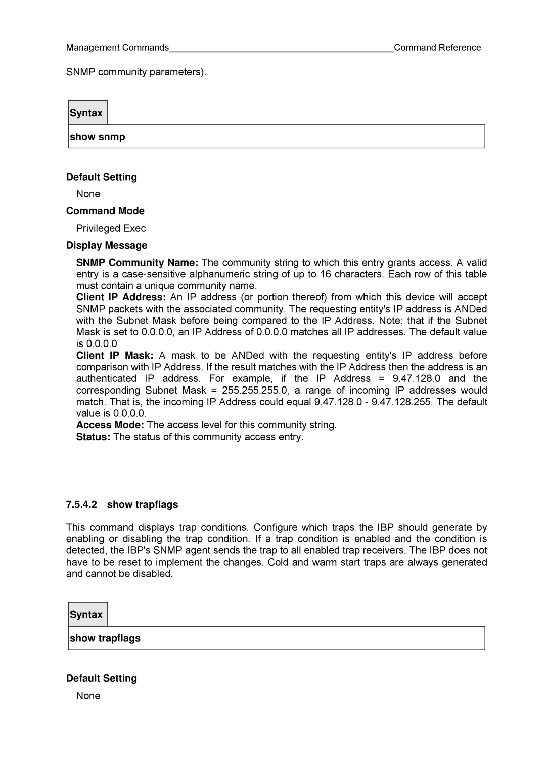 Fujitsu BX600 manual Show trapflags 