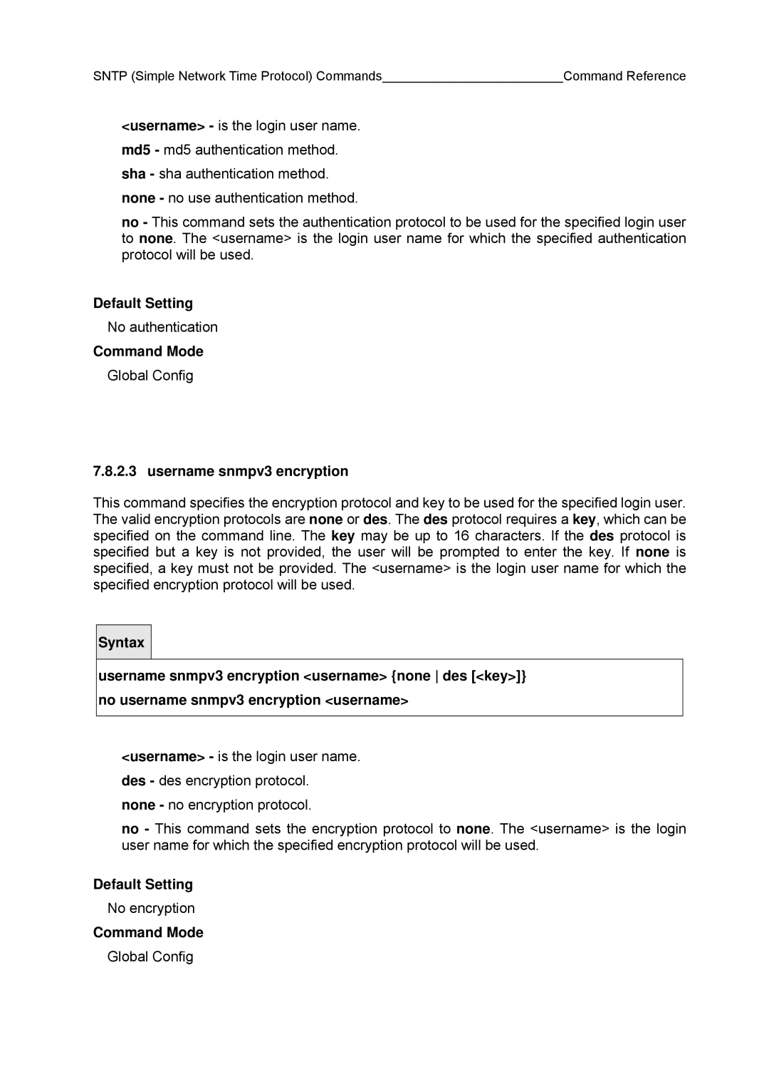 Fujitsu BX600 manual Username snmpv3 encryption 