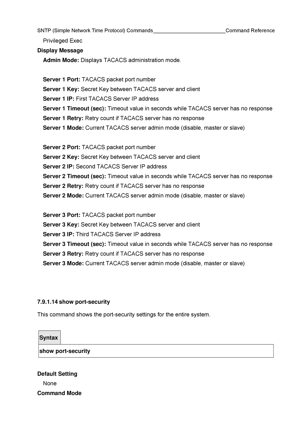 Fujitsu BX600 manual Show port-security 