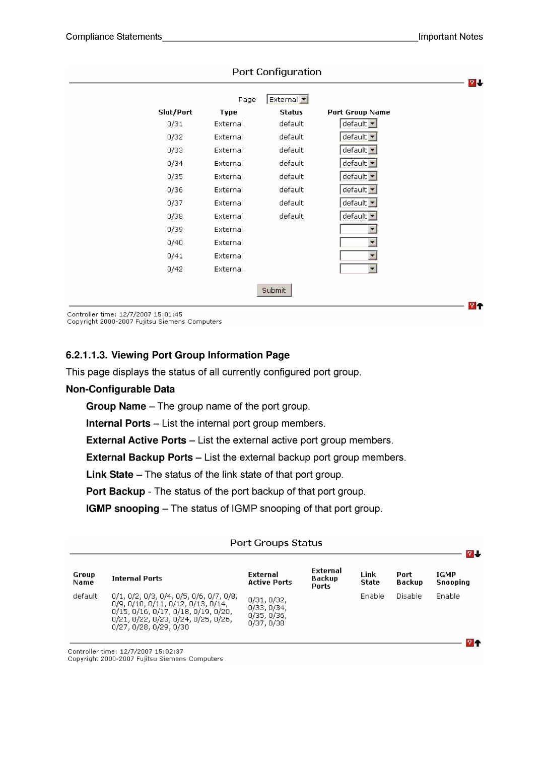 Fujitsu BX600 manual Viewing Port Group Information 