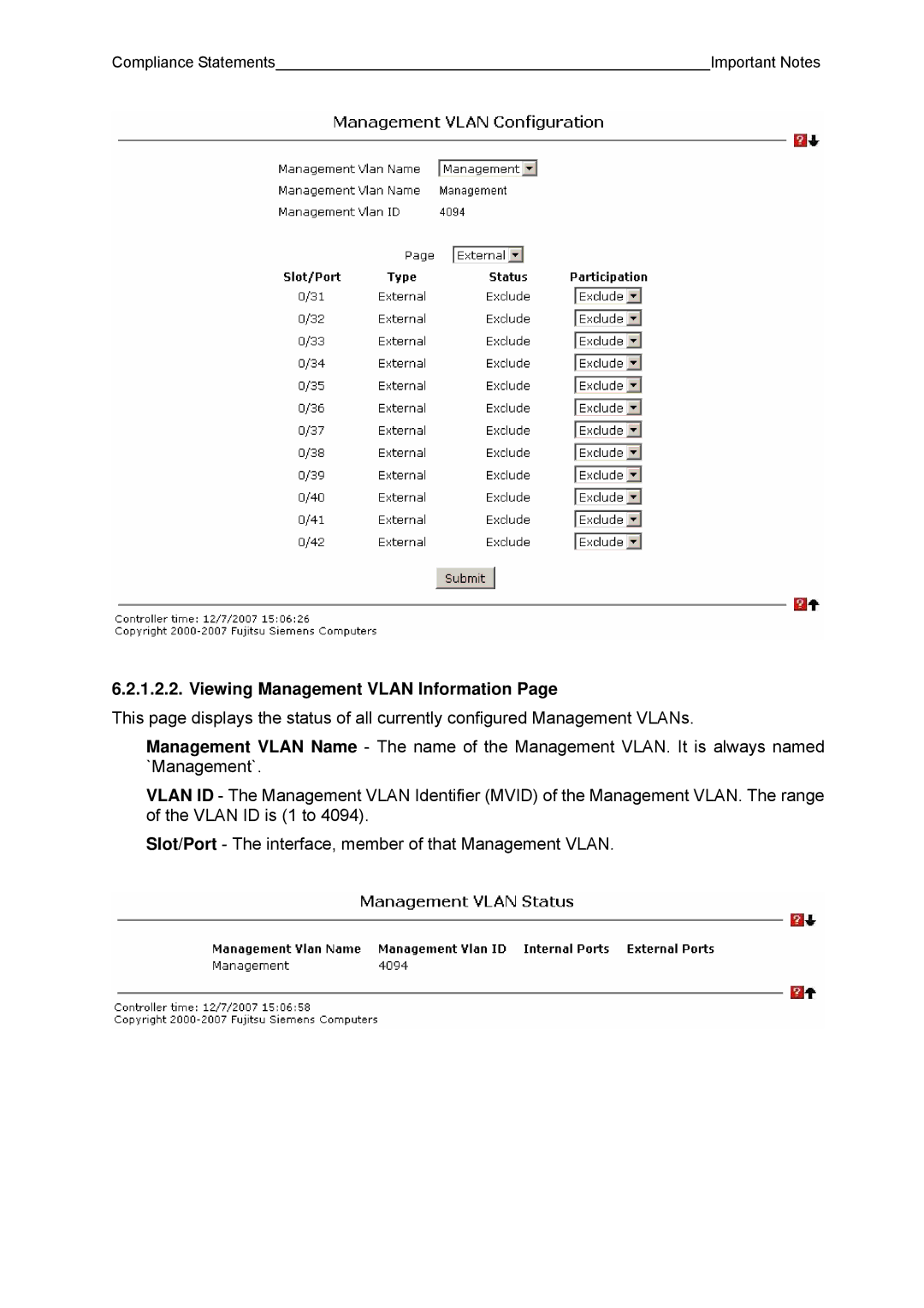 Fujitsu BX600 manual Viewing Management Vlan Information 