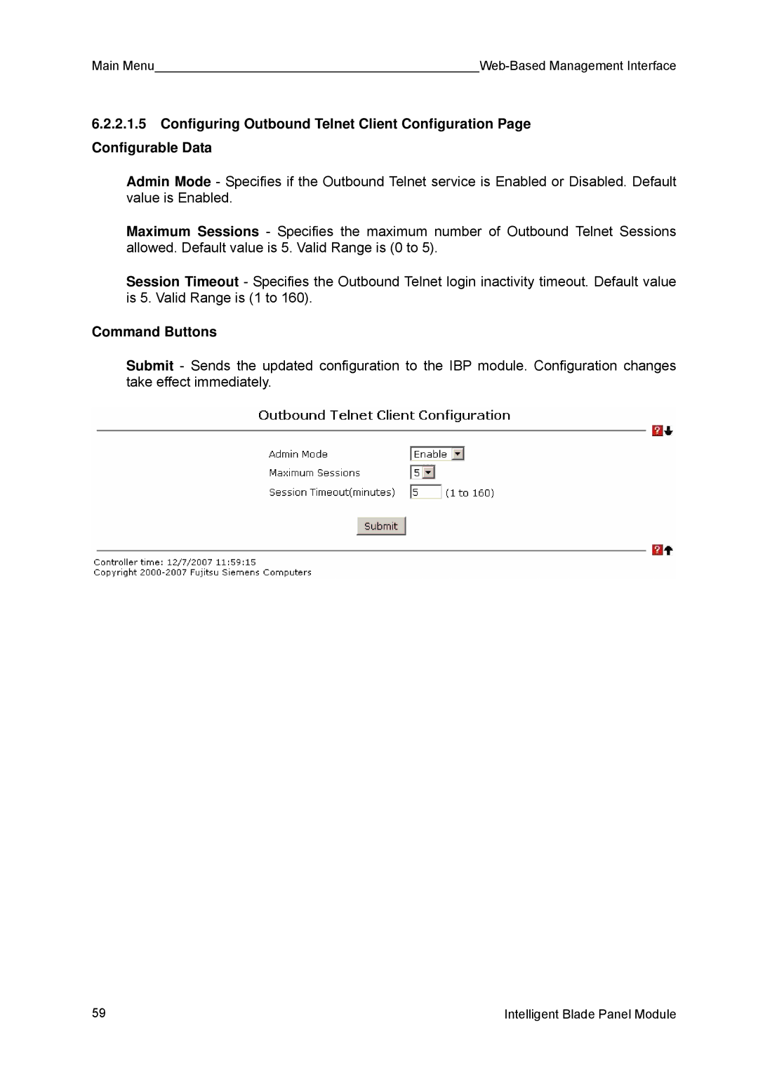 Fujitsu BX600 manual Main Menu Web-Based Management Interface 