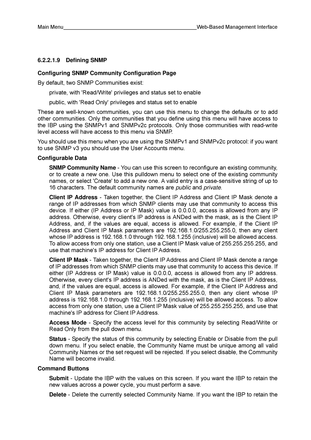 Fujitsu BX600 manual Defining Snmp Configuring Snmp Community Configuration 