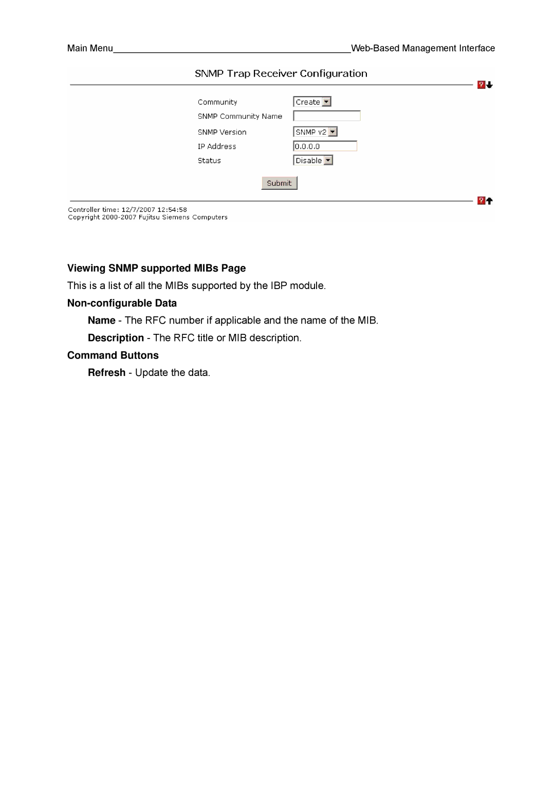 Fujitsu BX600 manual Viewing Snmp supported MIBs, Non-configurable Data 