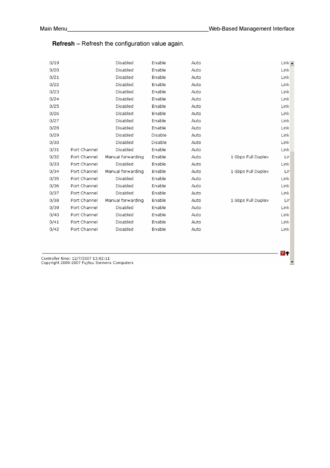 Fujitsu BX600 manual Refresh Refresh the configuration value again 