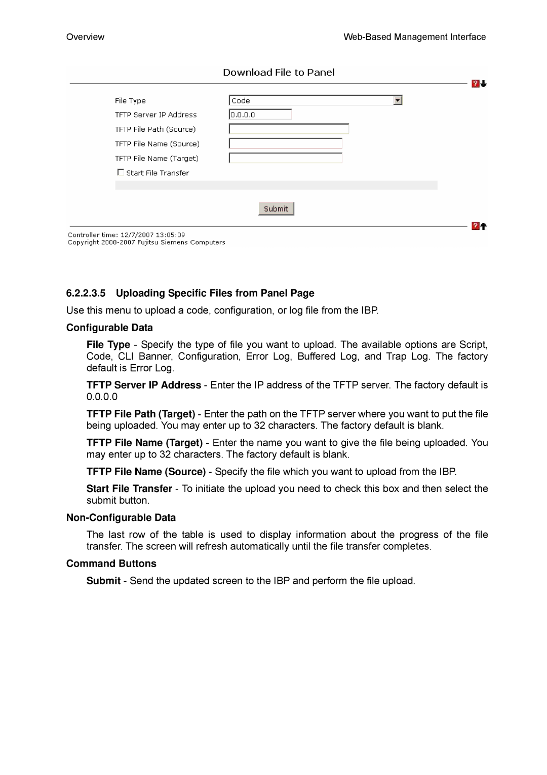 Fujitsu BX600 manual Uploading Specific Files from Panel 