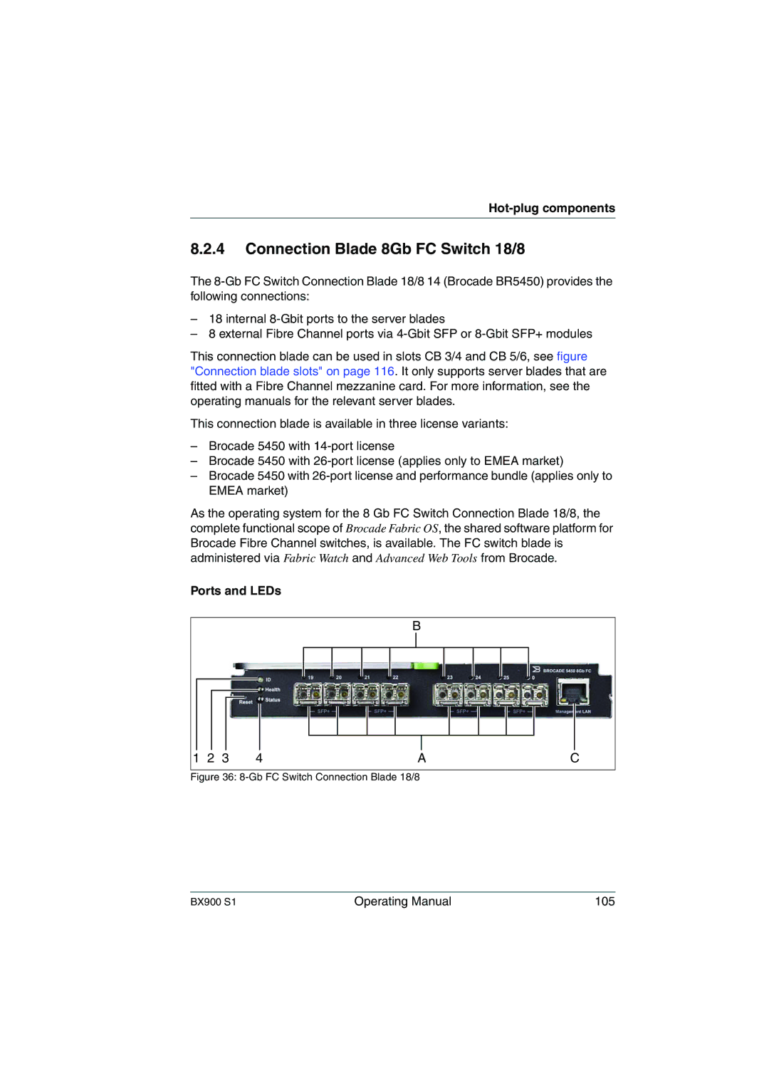 Fujitsu manual Connection Blade 8Gb FC Switch 18/8, Gb FC Switch Connection Blade 18/8 BX900 S1 