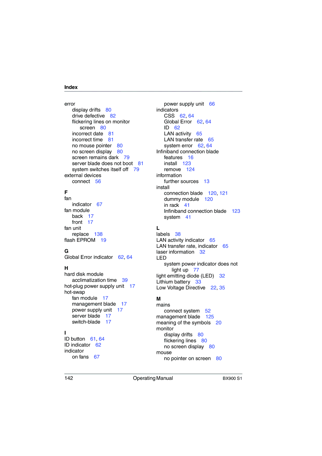 Fujitsu BX900 S1 manual Index, Css 