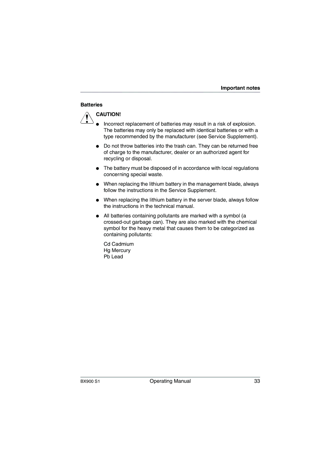 Fujitsu BX900 S1 manual Important notes Batteries 