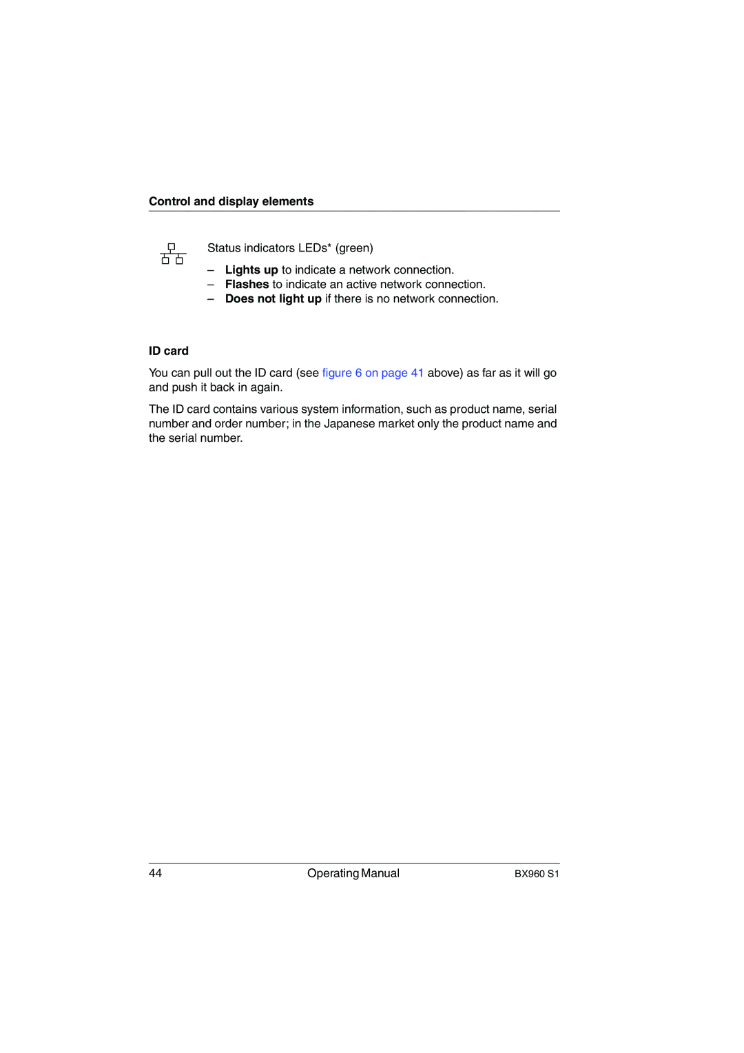 Fujitsu BX960 S1 manual ID card 