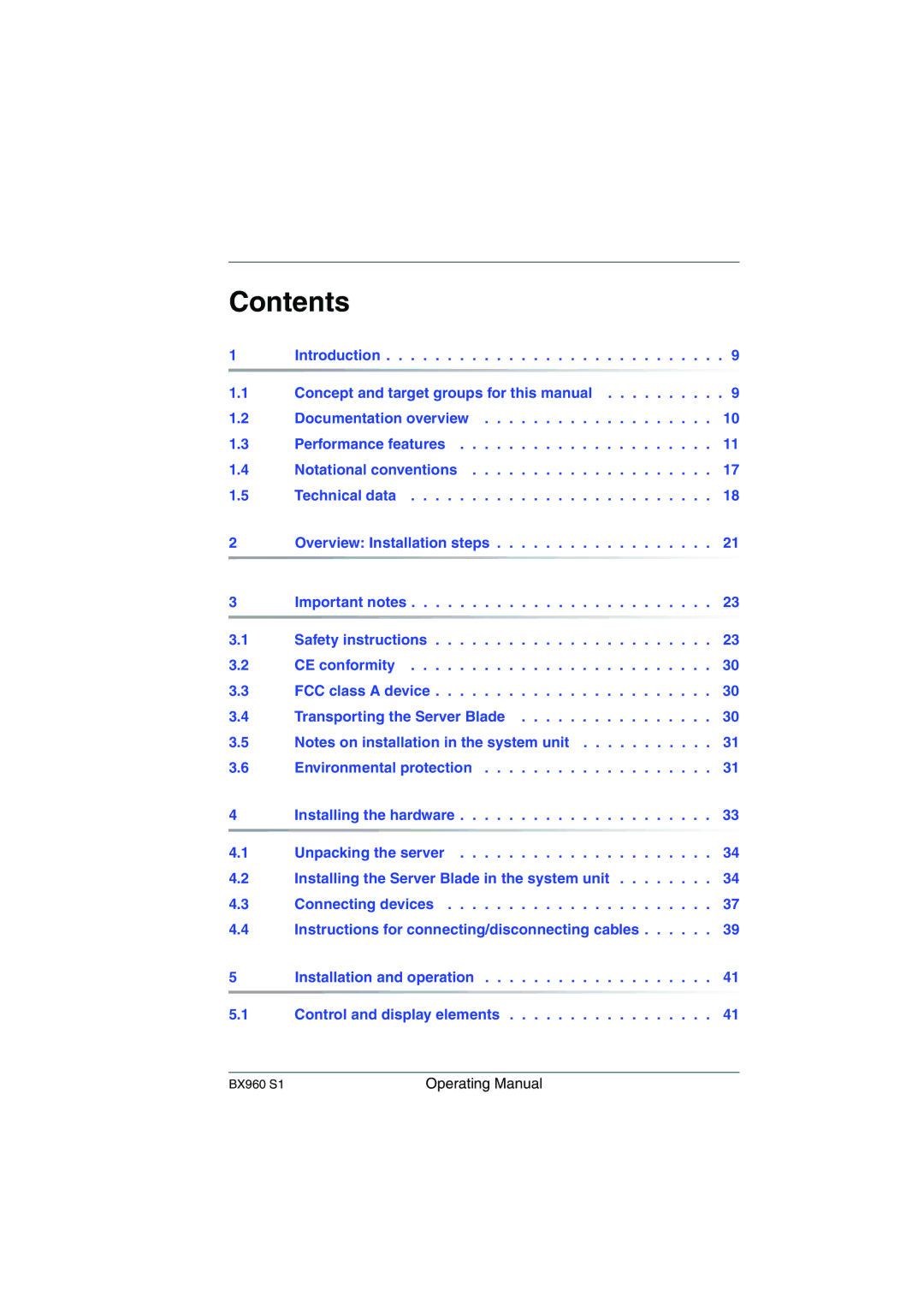 Fujitsu BX960 S1 manual Contents 