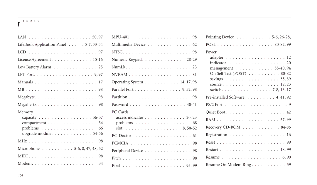 Fujitsu C-4120 manual Lan 