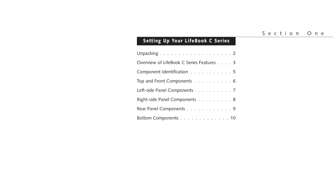 Fujitsu C-4120 manual Setting Up Your LifeBook C Series 