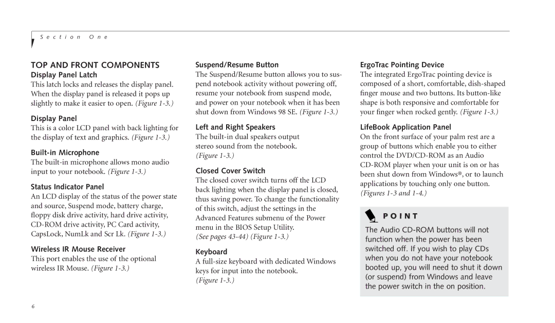 Fujitsu C-4120 manual TOP and Front Components 