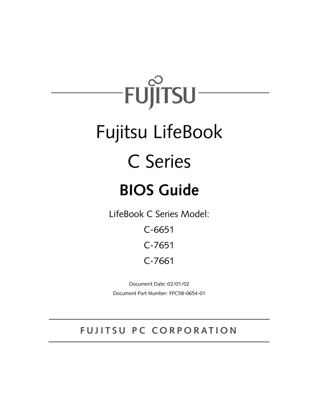 Fujitsu C-7661, C-6651, C-7651 manual Fujitsu LifeBook Series 