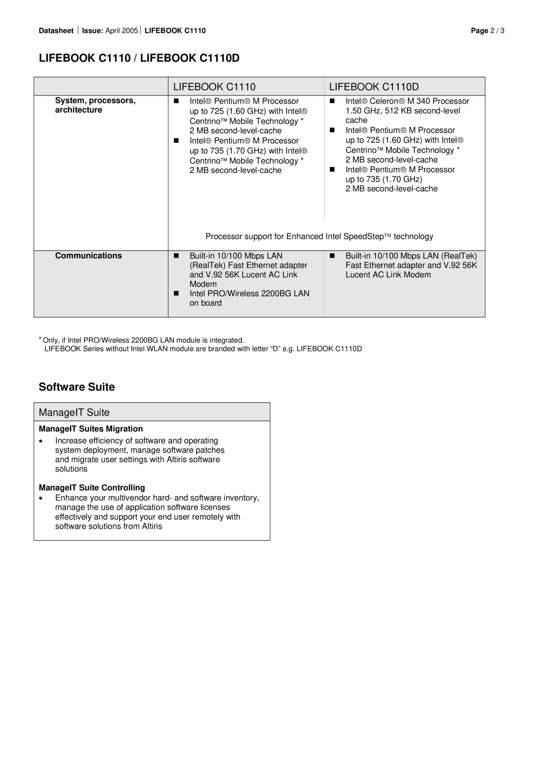 Fujitsu C1110 System, processors, Architecture, Communications, ManageIT Suites Migration, ManageIT Suite Controlling 