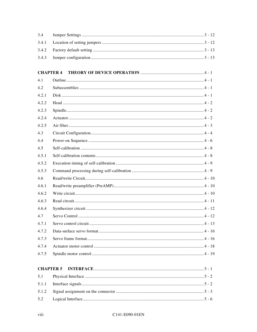 Fujitsu C141-E090-02EN manual Theory of Device Operation, Interface 